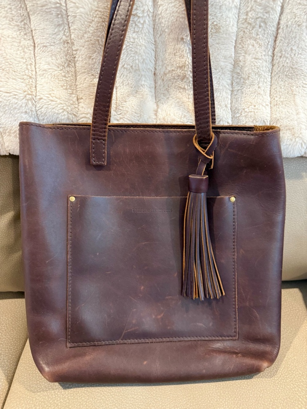 PLG Full Size OG Grizzly Crossbody Tote w/Tassel